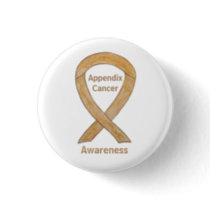 Appendix Cancer Amber Awareness Ribbon Pin Buttons