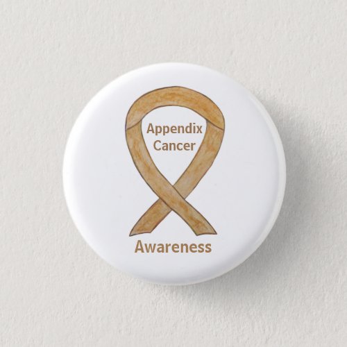 Appendix Cancer Amber Awareness Ribbon Pin Buttons