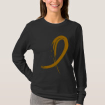 Appendix Cancer Amber Ribbon A4 T-Shirt