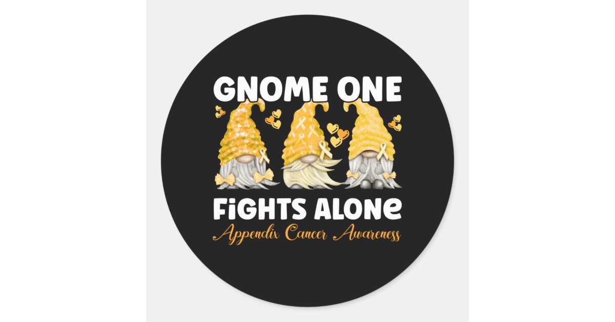 Appendix Cancer Appendicitis Cancer Amber Ribbon Classic Round Sticker ...