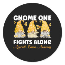 Appendix Cancer Appendicitis Cancer Amber Ribbon Classic Round Sticker