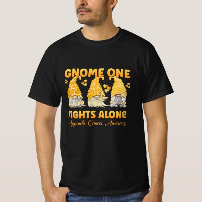 Appendix Cancer Appendicitis Cancer Amber Ribbon T-Shirt (Front)