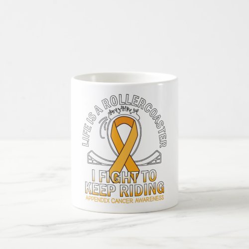 Appendix cancer awareness amber ribbon coffee mug