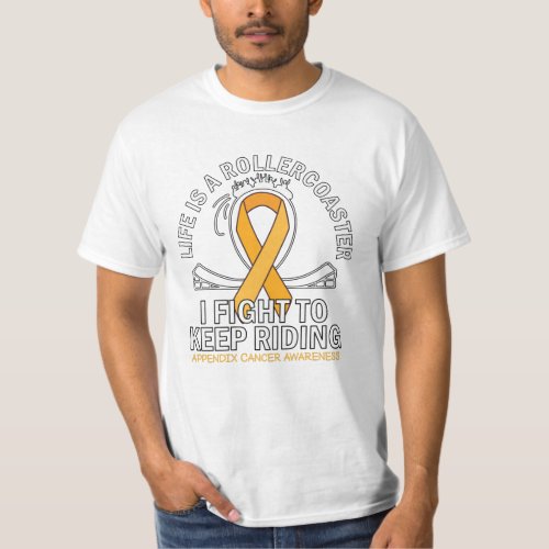 Appendix cancer awareness amber ribbon T_Shirt