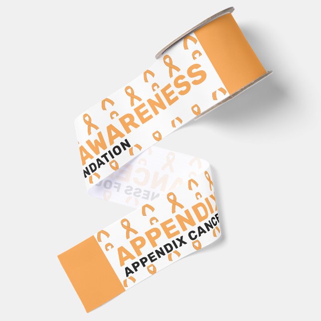 Appendix Cancer Awareness Pattern Ribbon (Front+Back)