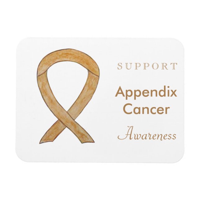 Appendix Cancer Awareness Ribbon Art Magnet (Horizontal)