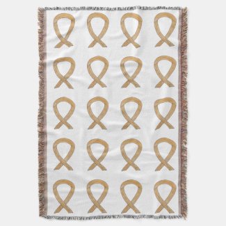 Appendix Cancer Awareness Ribbon Art Throw Blanket