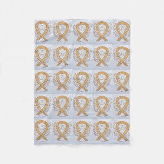 Appendix Cancer Awareness Ribbon Fleece Blanket