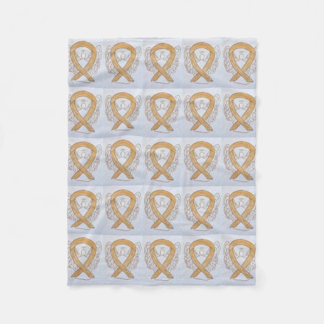 Appendix Cancer Awareness Ribbon Fleece Blanket (Front)