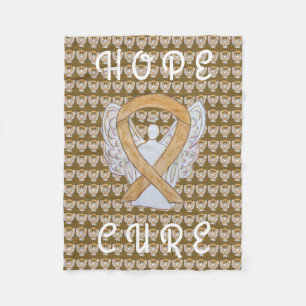 Appendix Cancer Awareness Ribbon Fleece Blankets