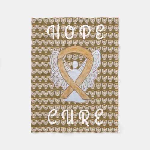 Appendix Cancer Awareness Ribbon Fleece Blankets