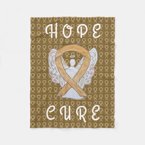 Appendix Cancer Awareness Ribbon Fleece Blankets