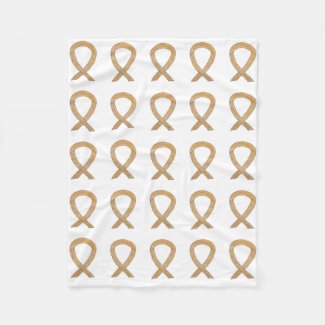 Appendix Cancer Awareness Ribbon Fleece Blankets