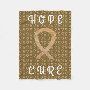 Appendix Cancer Awareness Ribbon Fleece Blankets