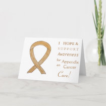 Appendix Cancer Awareness Ribbon Greeting Cards