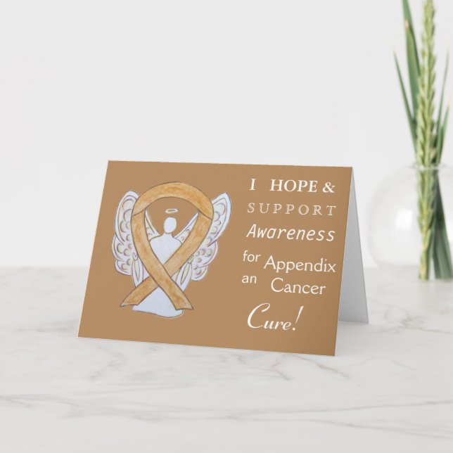 Appendix Cancer Awareness Ribbon Greeting Cards (Front)