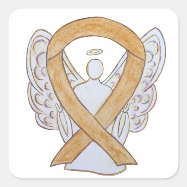 Appendix Cancer Awareness Ribbon Sticker Decals (Front)