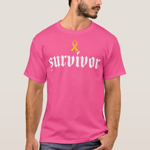 Appendix Cancer Awareness Survivor Amber Ribbon Gi T_Shirt