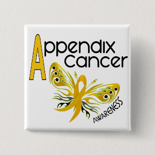Appendix Cancer BUTTERFLY 3.1 Pinback Button