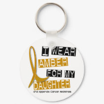 APPENDIX CANCER I Wear Amber For My Daughter 37 Keychain