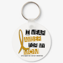 APPENDIX CANCER I Wear Amber For My Mom 37 Keychain