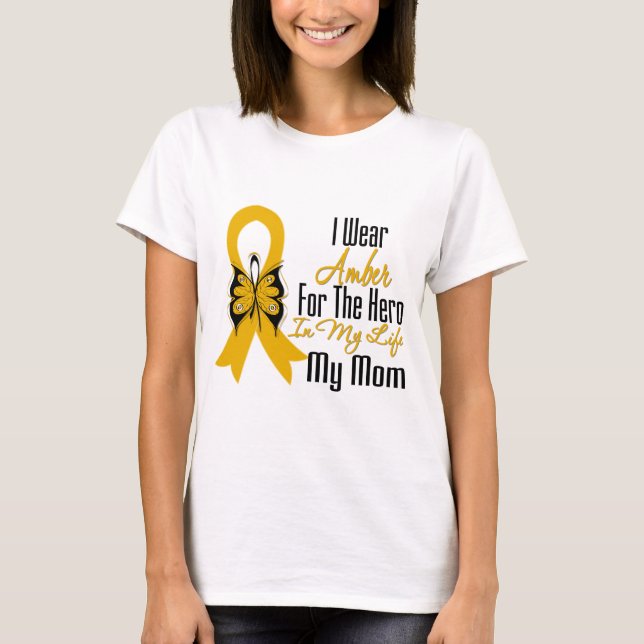 Appendix Cancer Ribbon Hero My Mom T-Shirt (Front)