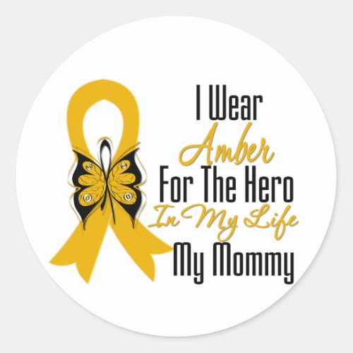 Appendix Cancer Ribbon Hero My Mommy Classic Round Sticker