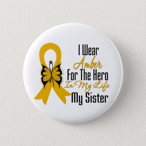 Appendix Cancer Ribbon Hero My Sister Button