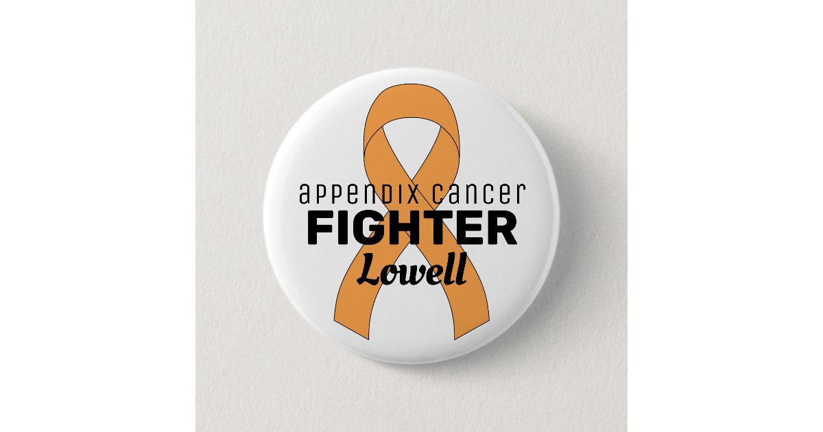 Appendix Cancer Ribbon White Button | Zazzle