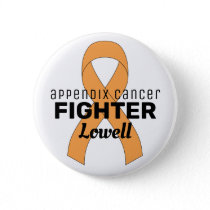 Appendix Cancer Ribbon White Button