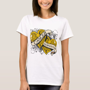Appendix Cancer Survivor Dual Hearts T-Shirt