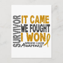 Appendix Cancer Survivor It Came We Fought I Won Postcard