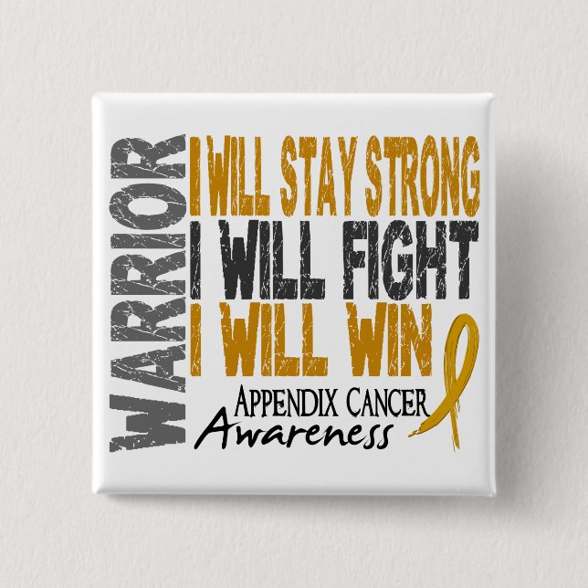 Appendix Cancer Warrior Button (Front)