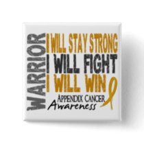 Appendix Cancer Warrior Button