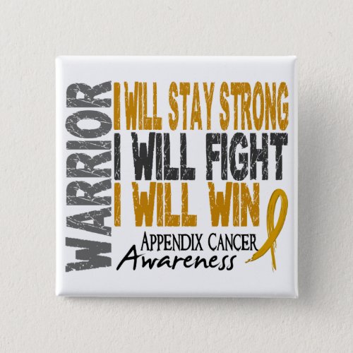 Appendix Cancer Warrior Button