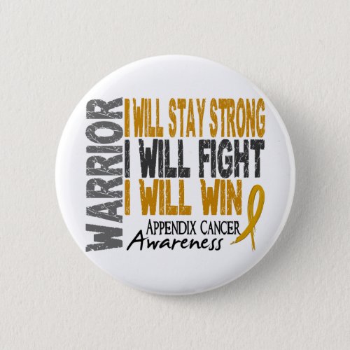 Appendix Cancer Warrior Pinback Button