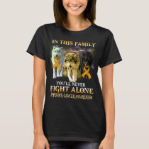 appendix cancer wolf never fight alone T-Shirt