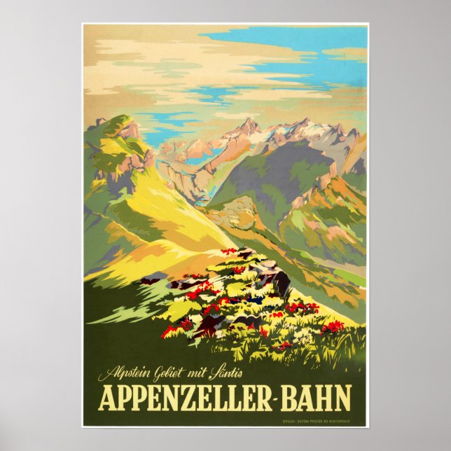 Appenzeller Bahn Swiss Appenzell Railways Travel Poster (Front)