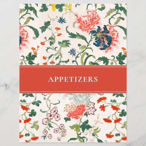 Appetizer Recipe Divider  Stylish Floral