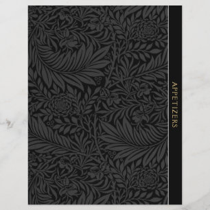 Appetizers   Recipe Divider   Vintage Black Floral