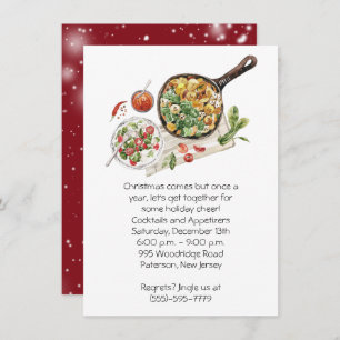 Appetizing Food Christmas Party Invitation