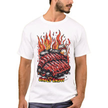 Appetizing Ribs on a Barbecue on a white