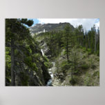 Appistoki Falls and Peak at Glacier National Park Poster