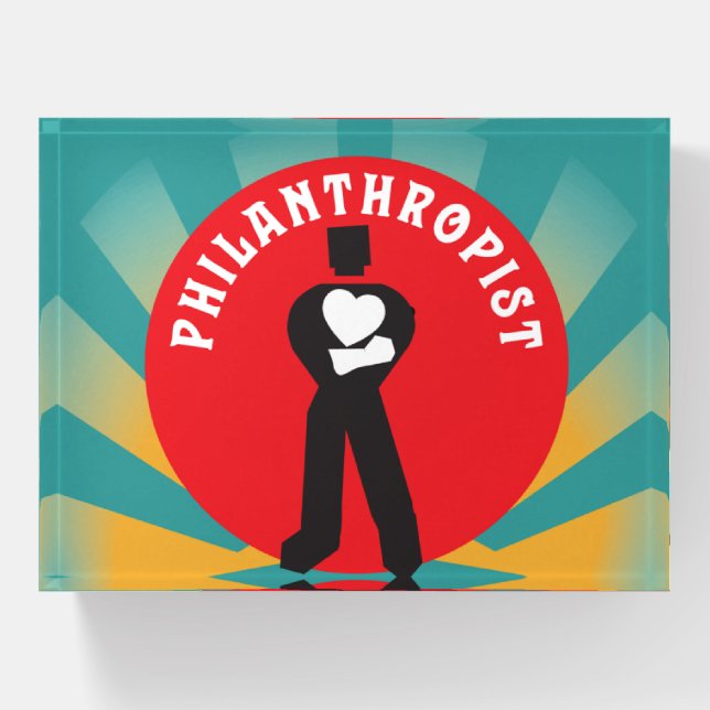 Applaud the Philanthropist Vintage Paperweight (Front)