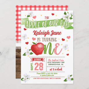 Apple 1st Birthday Invitation - Apple of Our Eye