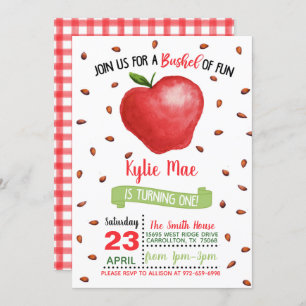 Apple 1st Birthday Invitation - Bushel of Fun