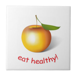 Apple 3-d ceramic tile