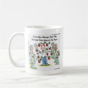 Apple A Day Funny Cartoon Rick London Coffee Mug