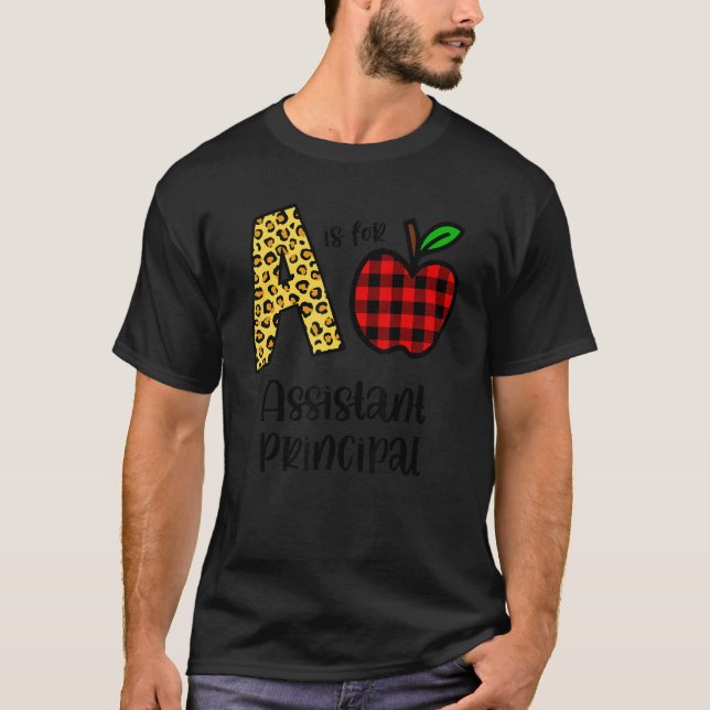 Apple A Is For Assistant Principal Back To School  T-Shirt (Front)