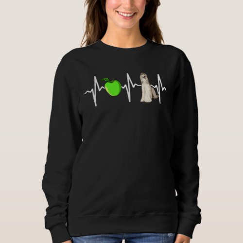 Apple Afghan Hound Heartbeat Dog Sweatshirt